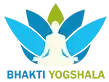 A white silhouette of a person sitting cross-legged in a meditation pose, centered over blue and green abstract leaf shapes, with the text "HEALTH TONICLEAF" below.
